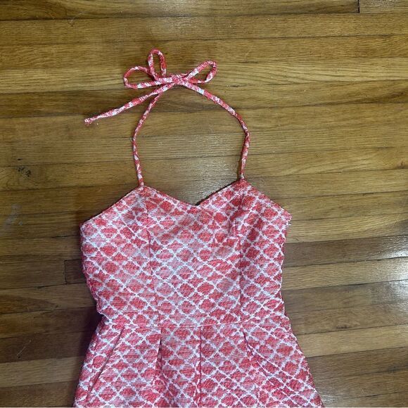 Jack by BB Dakota JACK jacquard coral halter romper - Picture 6 of 13